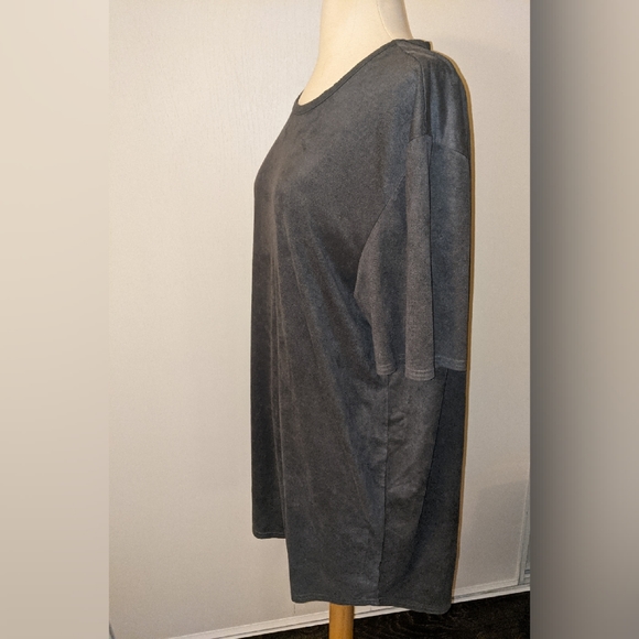 JACKSON grey suede Tshirt dress - Picture 4 of 7